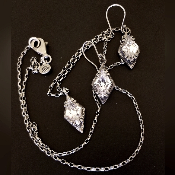 Silpada Sterling Silver & Zirconia Necklace & Earrings SET - Picture 8 of 10